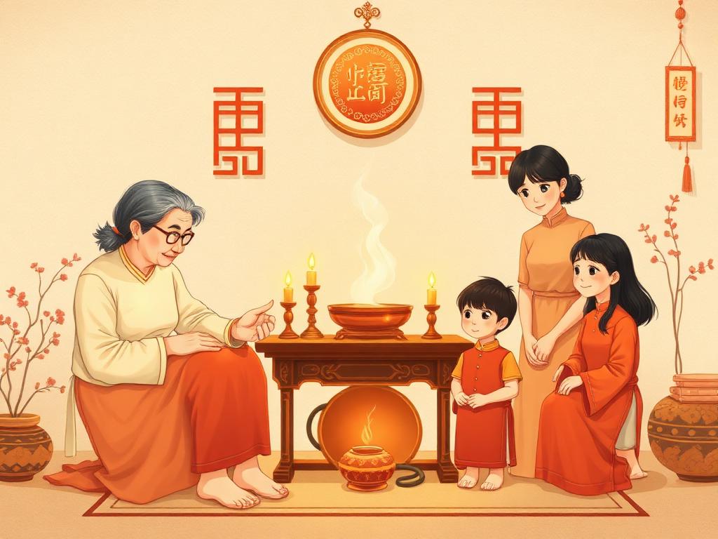 Các thế hệ người Việt bên ban thờ tổ tiên